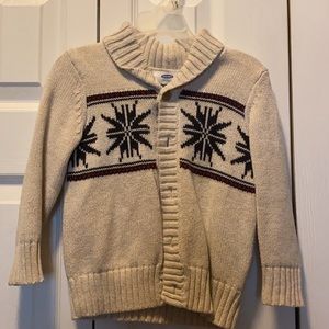 Old navy fair isle snowflake cowled cardigan